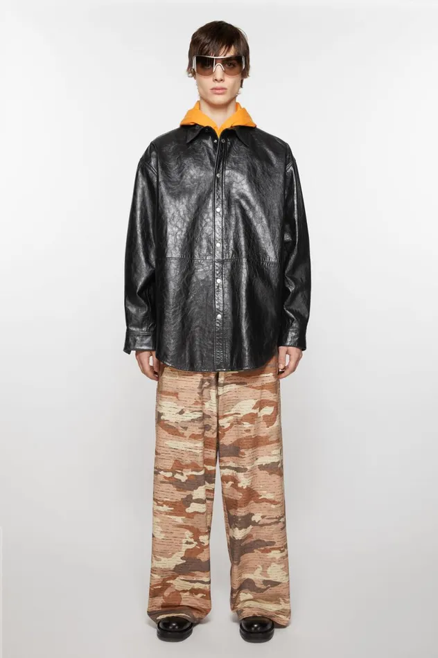 Acne Studios Leather Shirt Jacket Black Men Outerwear
