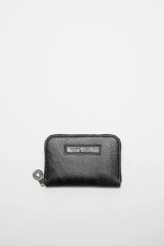 Acne Studios Leather Zip Wallet Black Men Small Leather Goods