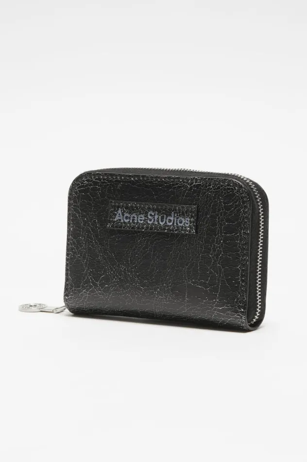 Acne Studios Leather Zip Wallet Black Men Small Leather Goods