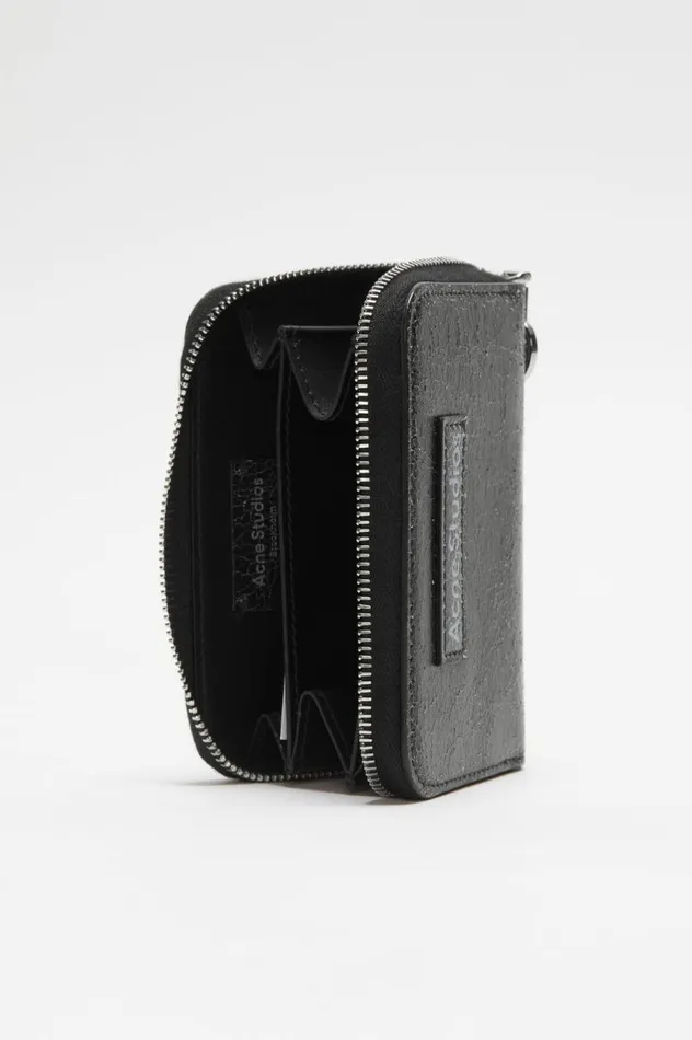 Acne Studios Leather Zip Wallet Black Men Small Leather Goods