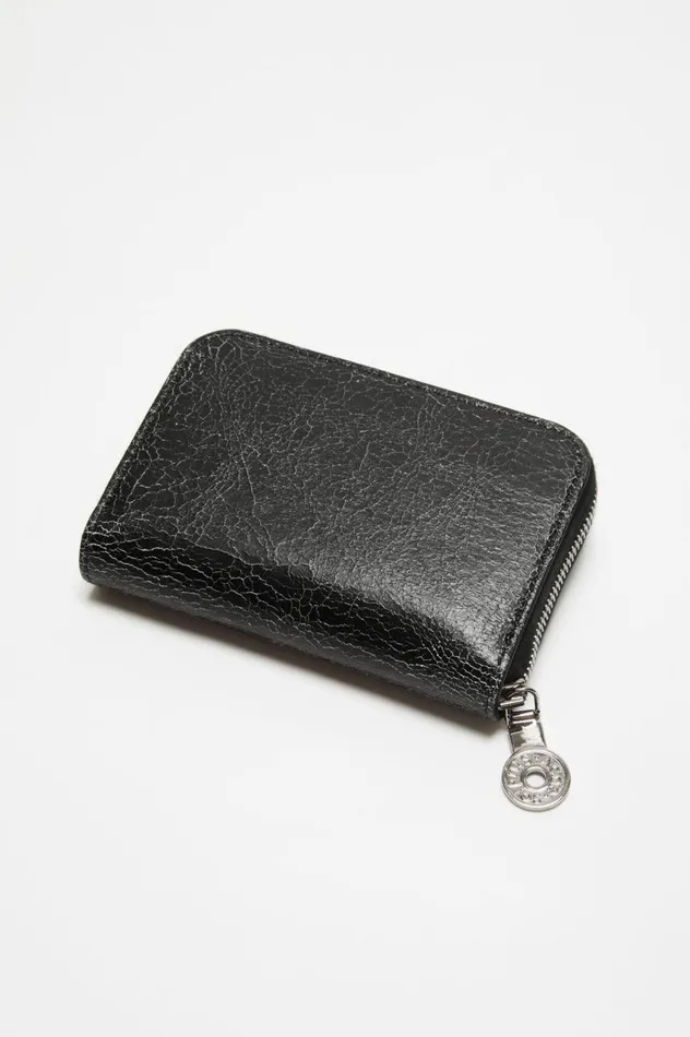Acne Studios Leather Zip Wallet Black Women Small Leather Goods