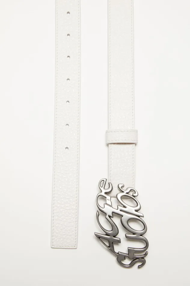 Acne Studios Logo Buckle Belt White Men Belts