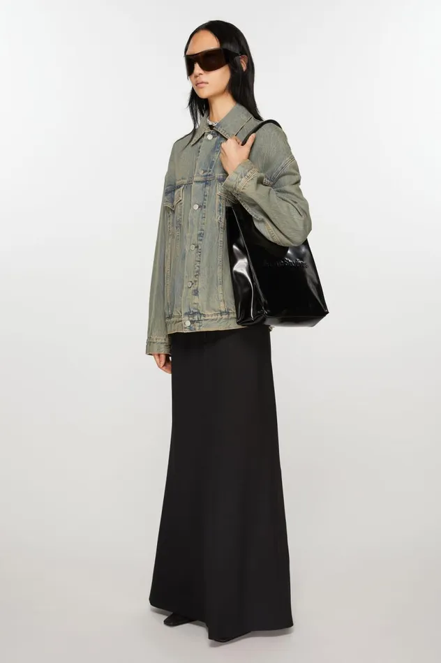 Acne Studios Logo Shoulder Tote Bag Black Men Bags
