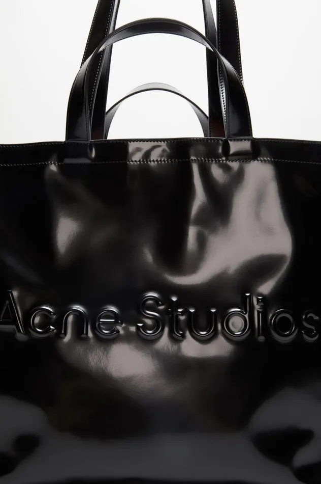 Acne Studios Logo Shoulder Tote Bag Black Men Bags