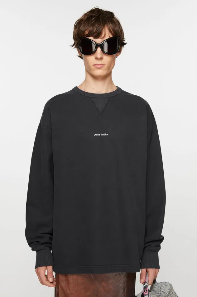 Acne Studios Logo Sweater Black Men Sweatshirts