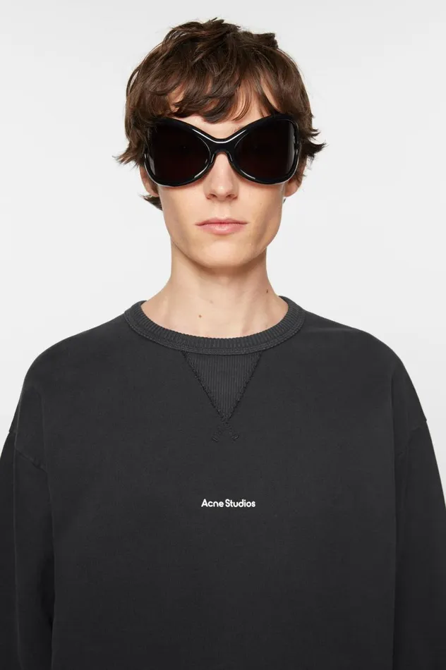 Acne Studios Logo Sweater Black Men Sweatshirts