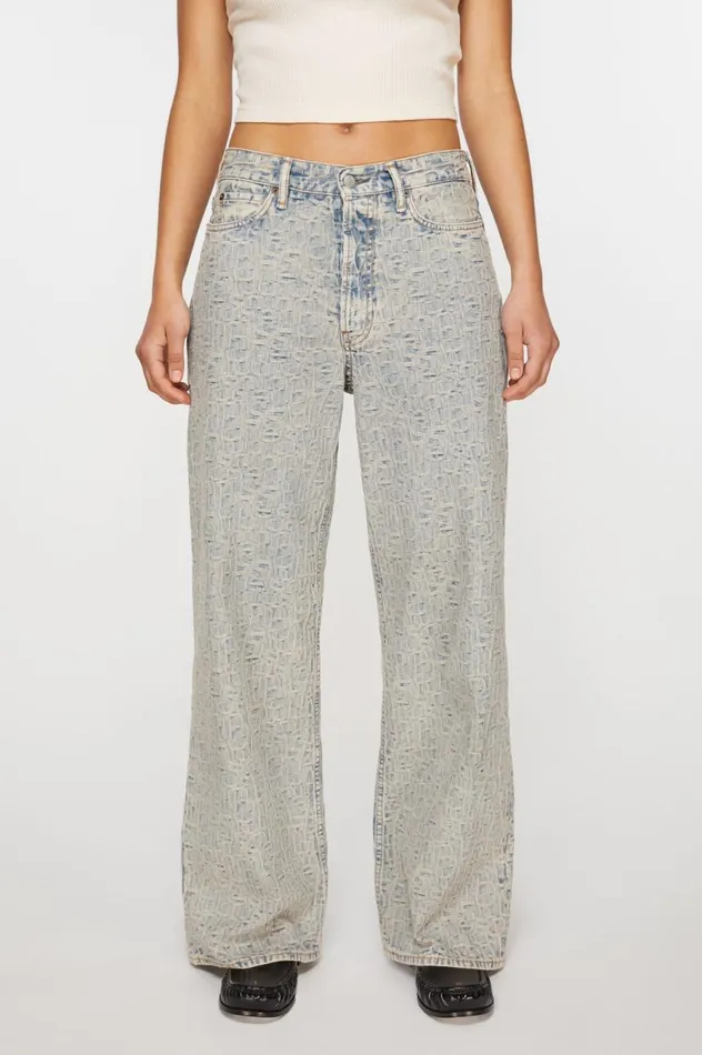 Acne Studios Loose Fit Jeans 8211 1981F Monogram Bluebeige Women Jeans