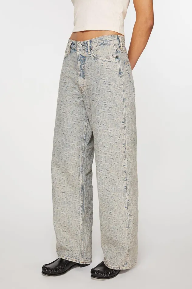 Acne Studios Loose Fit Jeans 8211 1981F Monogram Bluebeige Women Jeans