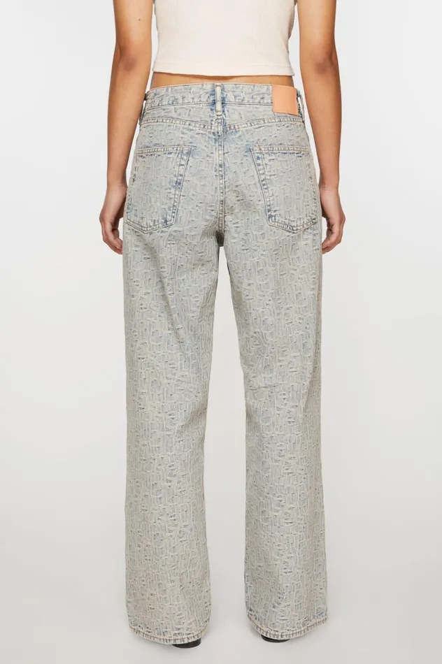 Acne Studios Loose Fit Jeans 8211 1981F Monogram Bluebeige Women Jeans