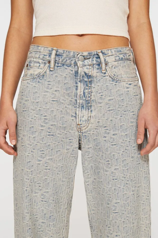 Acne Studios Loose Fit Jeans 8211 1981F Monogram Bluebeige Women Jeans