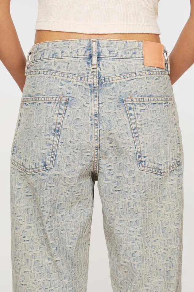 Acne Studios Loose Fit Jeans 8211 1981F Monogram Bluebeige Women Jeans