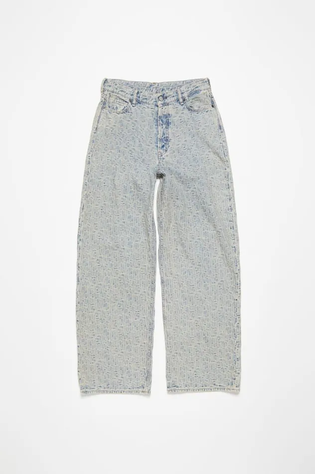 Acne Studios Loose Fit Jeans 8211 1981F Monogram Bluebeige Women Jeans