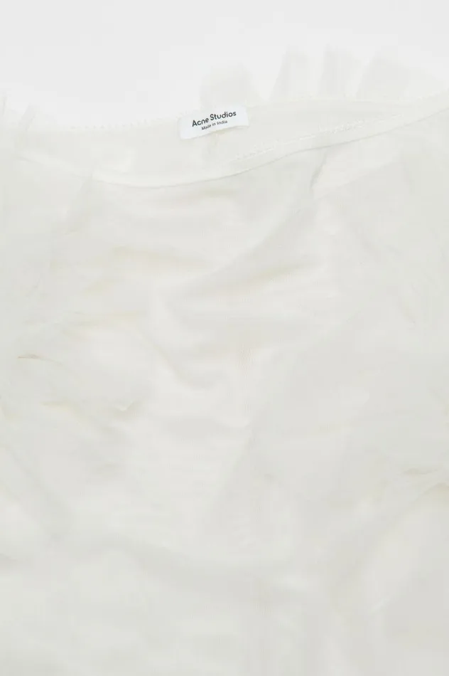 Acne Studios Mesh Ruffle Skirt White Women Skirts