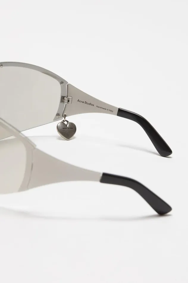 Acne Studios Metal Frame Sunglasses Silvertransparent Men Eyewear