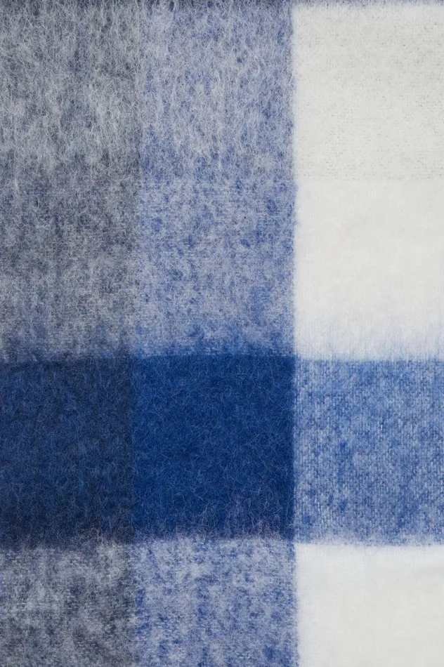 Acne Studios Mohair Checked Scarf Whitegreyroyal Blue Women Scarves