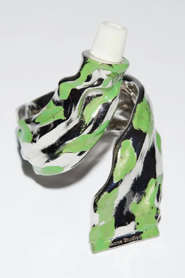 Acne Studios Paint Tube Bracelet Silvergreen Women Jewellery