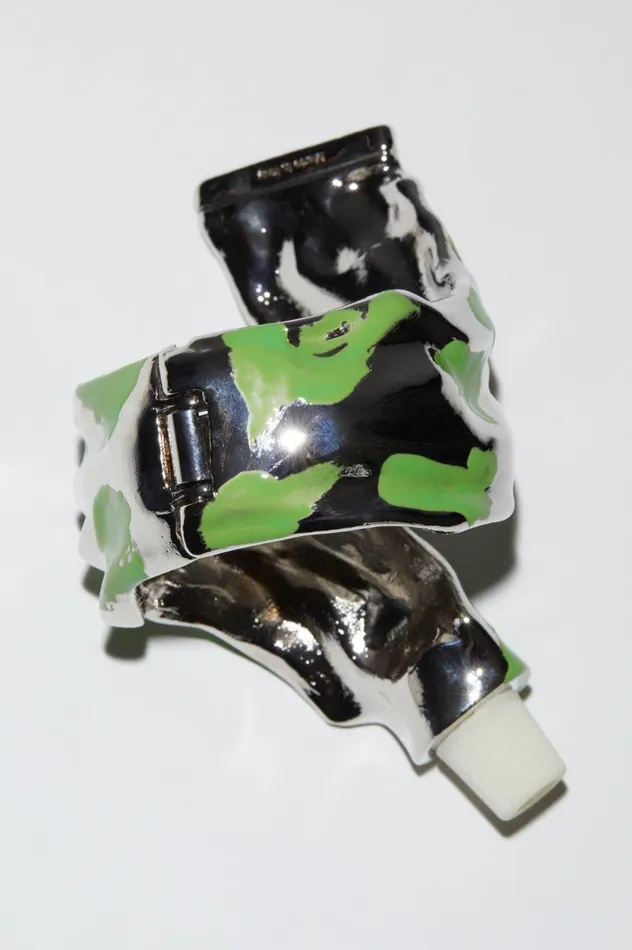 Acne Studios Paint Tube Bracelet Silvergreen Women Jewellery