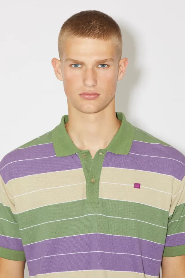Acne Studios Polo Tshirt 8211 Regular Fit Purplegreen Men Tshirts