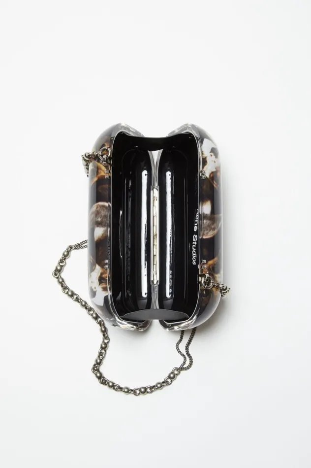 Acne Studios Print Clutch Bag Cognac Brown Multi Women Bags