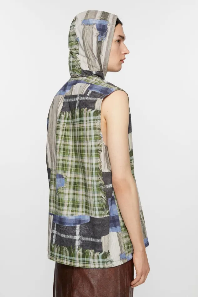 Acne Studios Print Hooded Jacket Green Multi Men Shirts