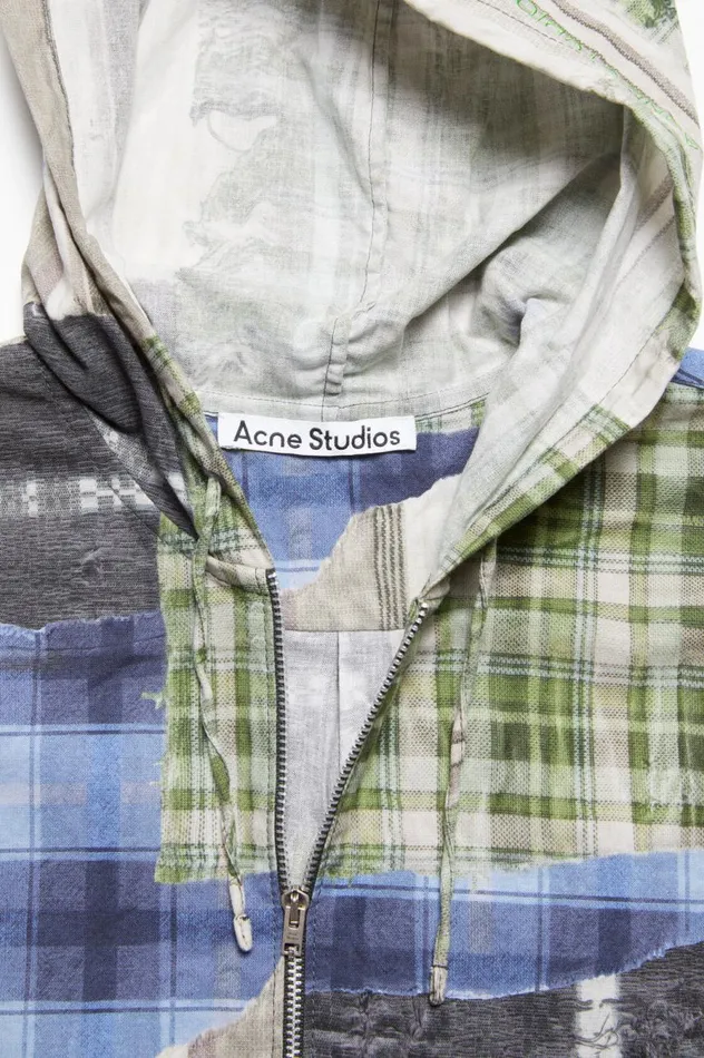 Acne Studios Print Hooded Jacket Green Multi Men Shirts