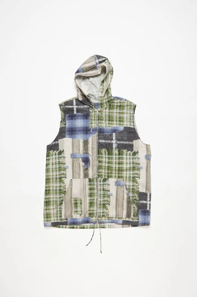 Acne Studios Print Hooded Jacket Green Multi Men Shirts