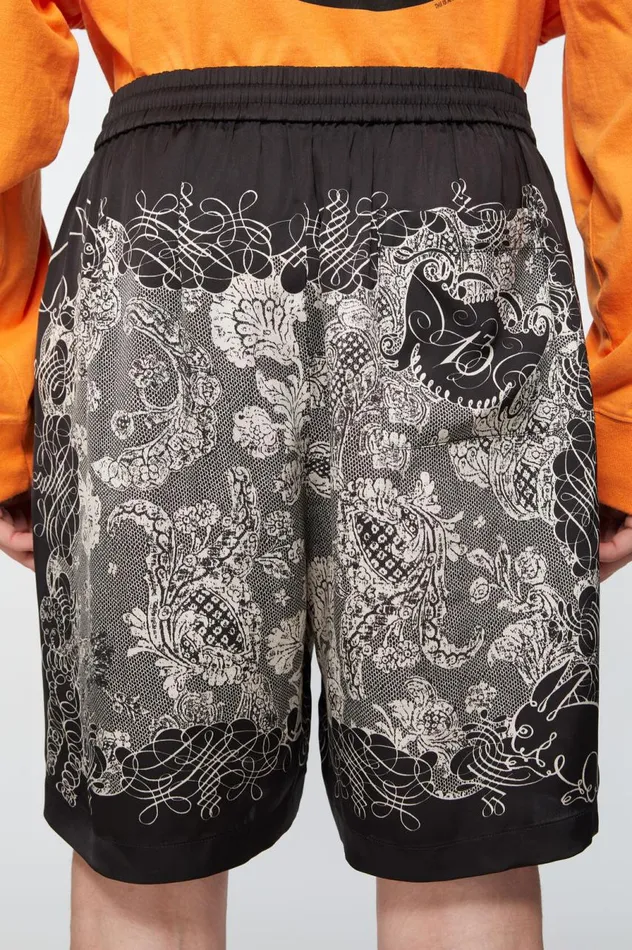 Acne Studios Print Shorts Blackecru Men Shorts