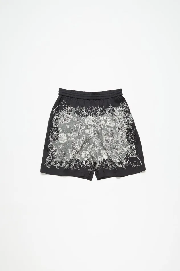 Acne Studios Print Shorts Blackecru Men Shorts