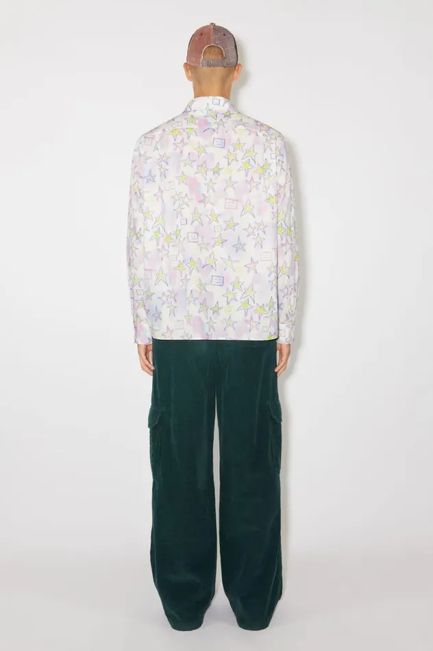 Acne Studios Printed Buttonup Shirt Pale Pinkmulti Men Shirts
