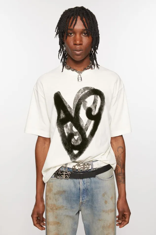 Acne Studios Printed Tshirt Optic White Women Tshirts