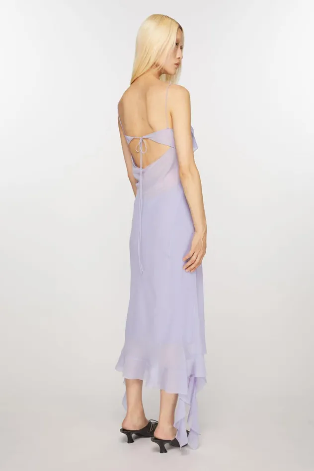 Acne Studios Ruffle Strap Dress Lilac Purple Women Dresses