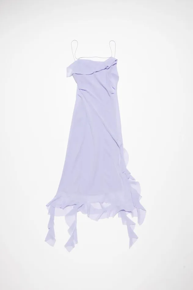 Acne Studios Ruffle Strap Dress Lilac Purple Women Dresses