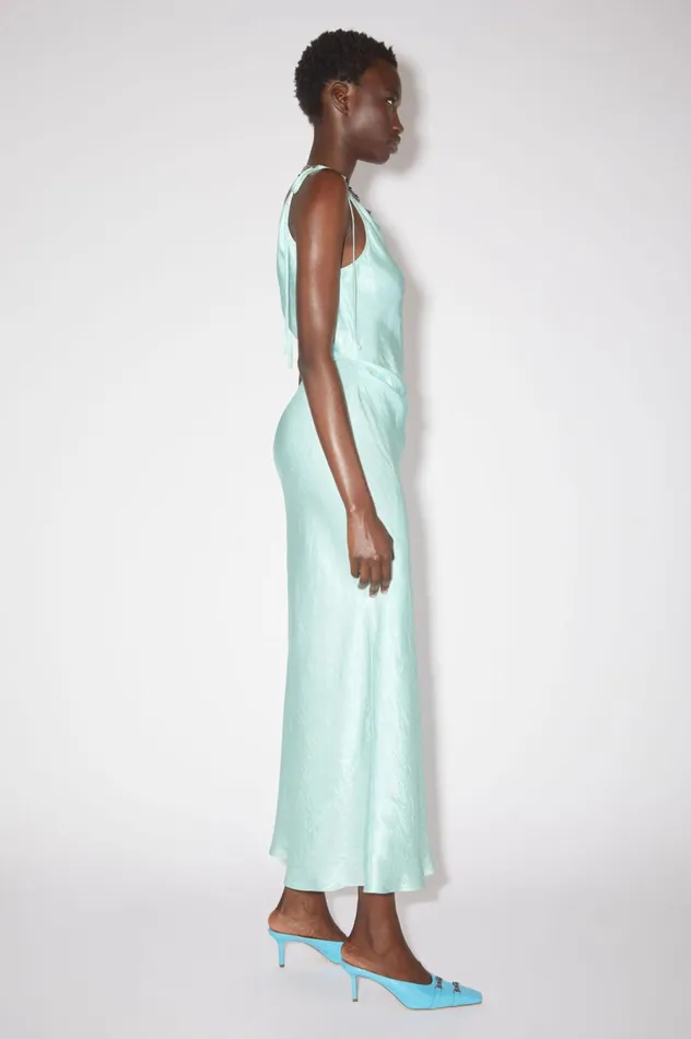 Acne Studios Satin Wrap Dress Spearmint Green Women Dresses