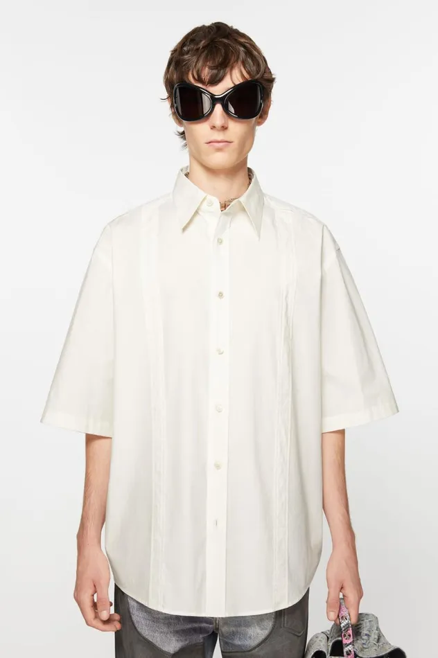Acne Studios Short Sleeve Buttonup Shirt White Men Shirts