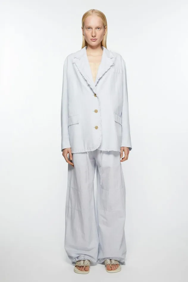 Acne Studios Singlebreasted Suit Jacket 8211 Relaxed Fit Pale Blue Women Suit Jackets Acne Studios Singlebreasted Suit Jacket 8211 Relaxed Fit Pale Blue Women Suit Jackets