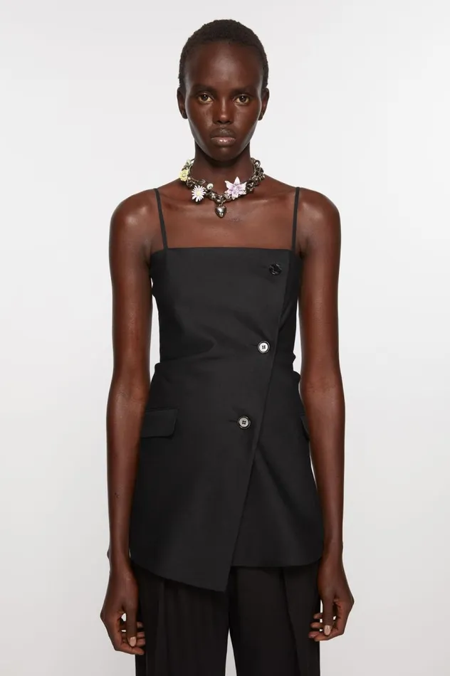 Acne Studios Strap Suit Top Black Women Shirts and Blouses