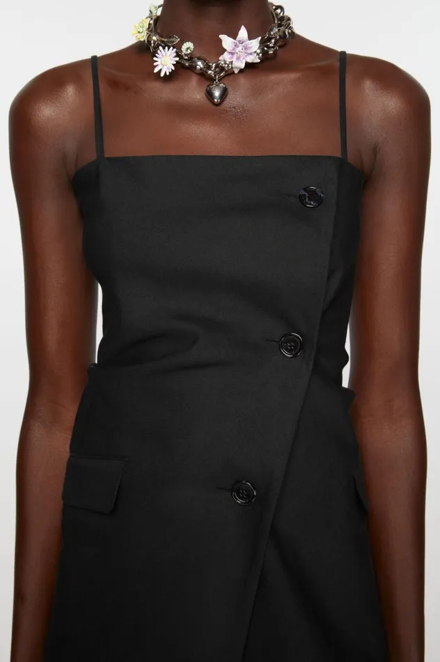 Acne Studios Strap Suit Top Black Women Shirts and Blouses