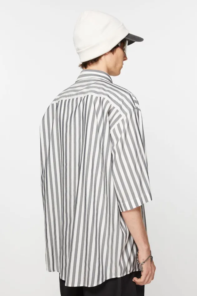 Acne Studios Stripe Buttonup Shirt Blackwhite Men Shirts