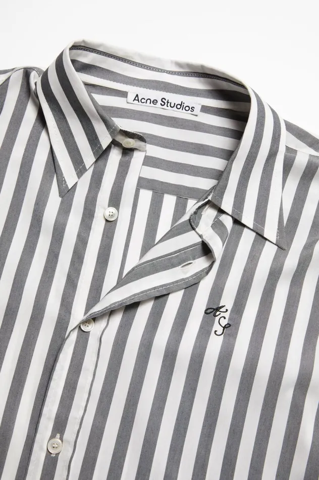 Acne Studios Stripe Buttonup Shirt Blackwhite Men Shirts