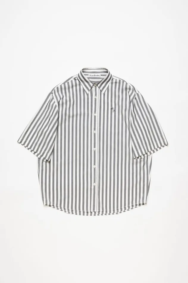 Acne Studios Stripe Buttonup Shirt Blackwhite Men Shirts