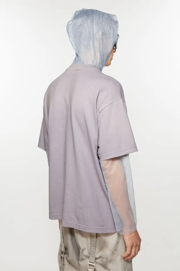 Acne Studios Tshirt Layered Mesh Warm Grey Men Tshirts