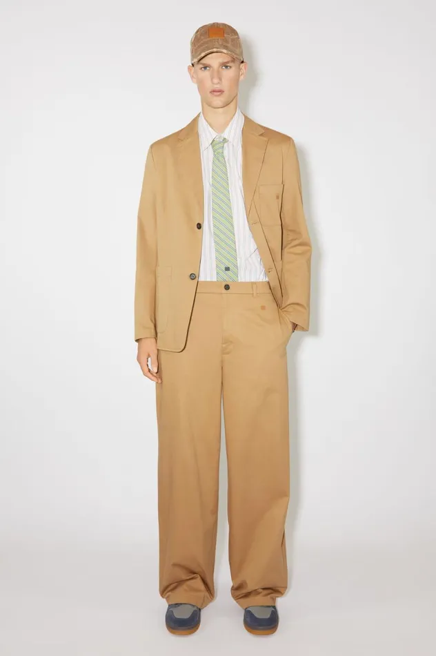 Acne Studios Twill Cotton Tailored Jacket Camel Brown Women Outerwear