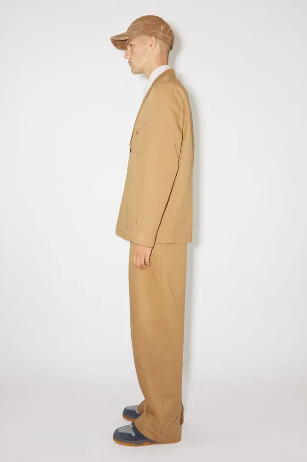 Acne Studios Twill Cotton Tailored Jacket Camel Brown Women Outerwear