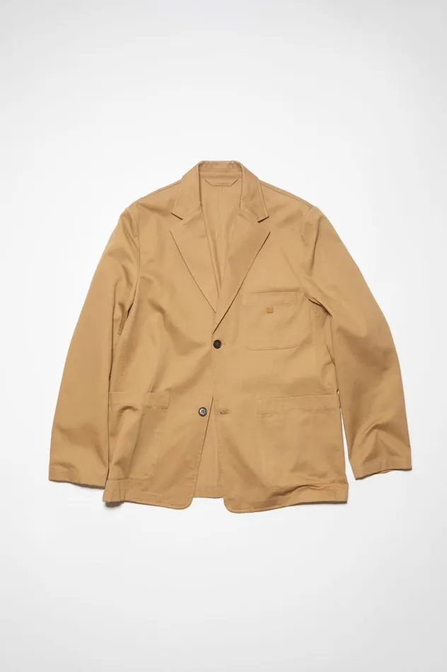 Acne Studios Twill Cotton Tailored Jacket Camel Brown Women Outerwear