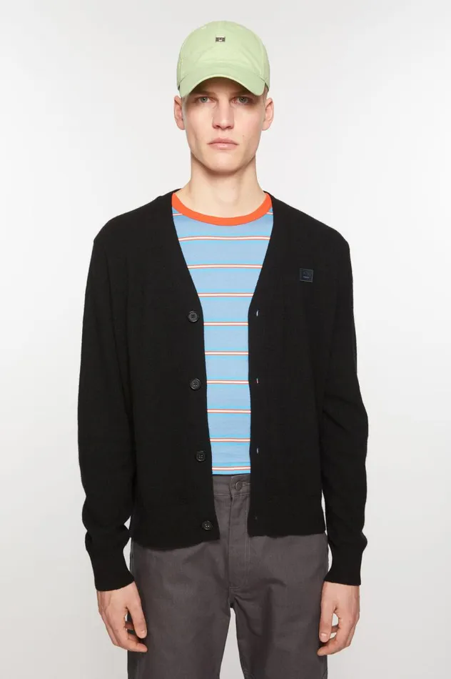Acne Studios Vneck Cardigan Black Women Knitwear