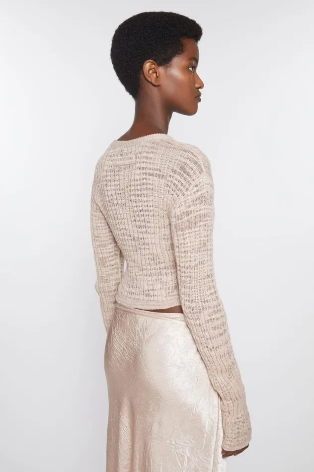 Acne Studios Wide Rib Cardigan Dusty Pink Women Knitwear