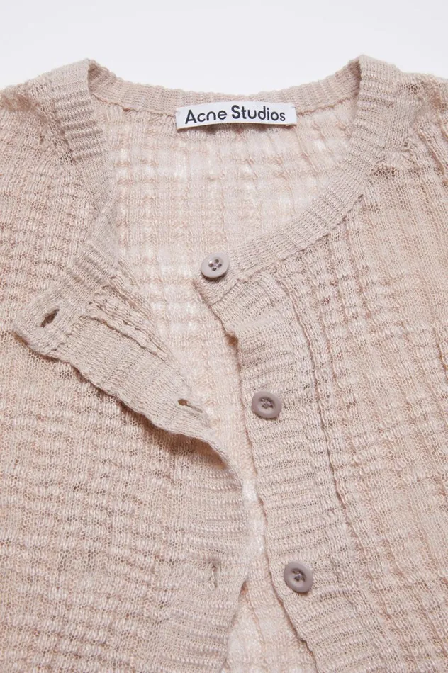 Acne Studios Wide Rib Cardigan Dusty Pink Women Knitwear