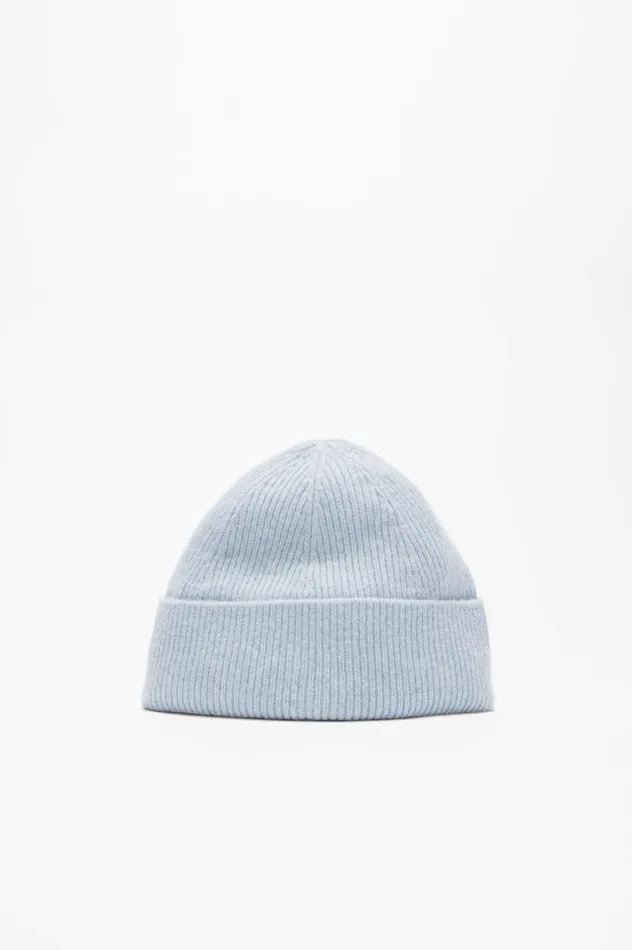 Acne Studios Wool Cashmere Beanie Steel Blue Melange Men Hats