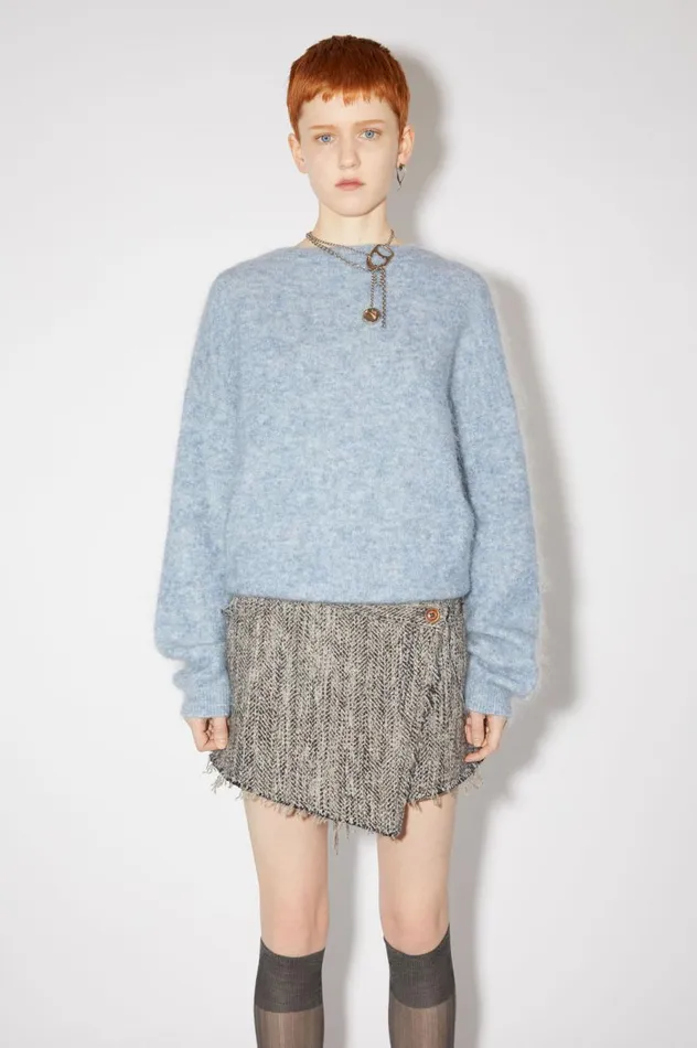 Acne Studios Wool Mohair Jumper Denim Blue Women Knitwear