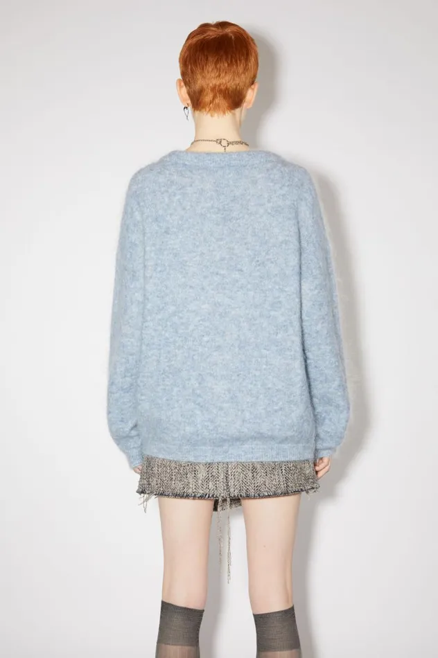 Acne Studios Wool Mohair Jumper Denim Blue Women Knitwear